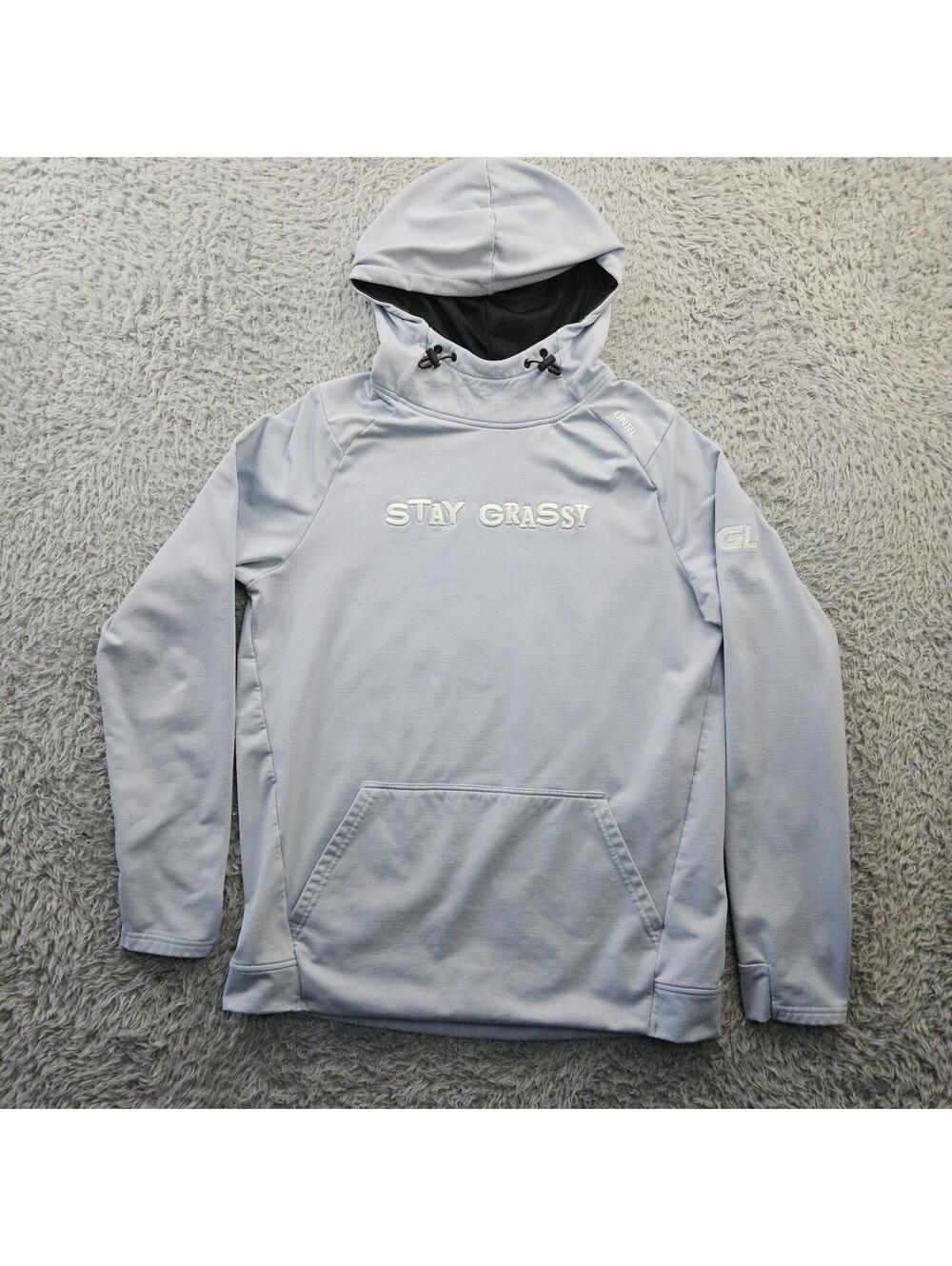 UNRL Crossover Hoodie Sweatshirt Men Medium Blue Stay Grassy GL Rolling Hills AZ
